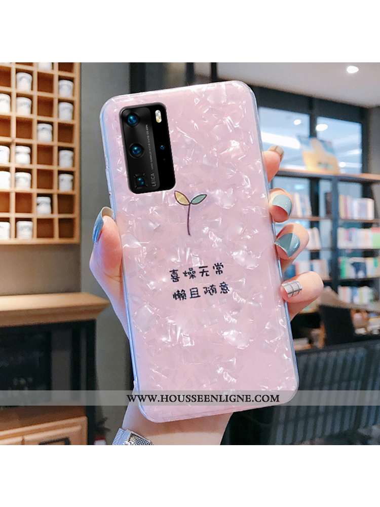 Housse Huawei P40 Ultra Tendance Coquille Coque Modèle Fleurie Rose Étui