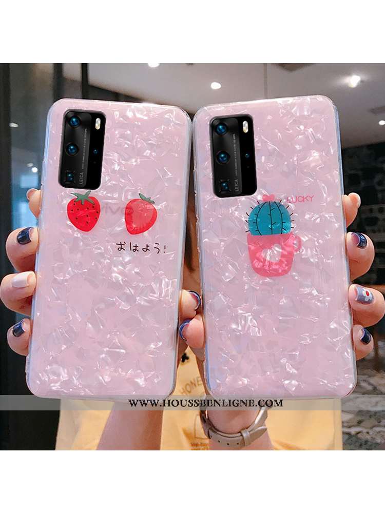 Housse Huawei P40 Ultra Tendance Coquille Coque Modèle Fleurie Rose Étui