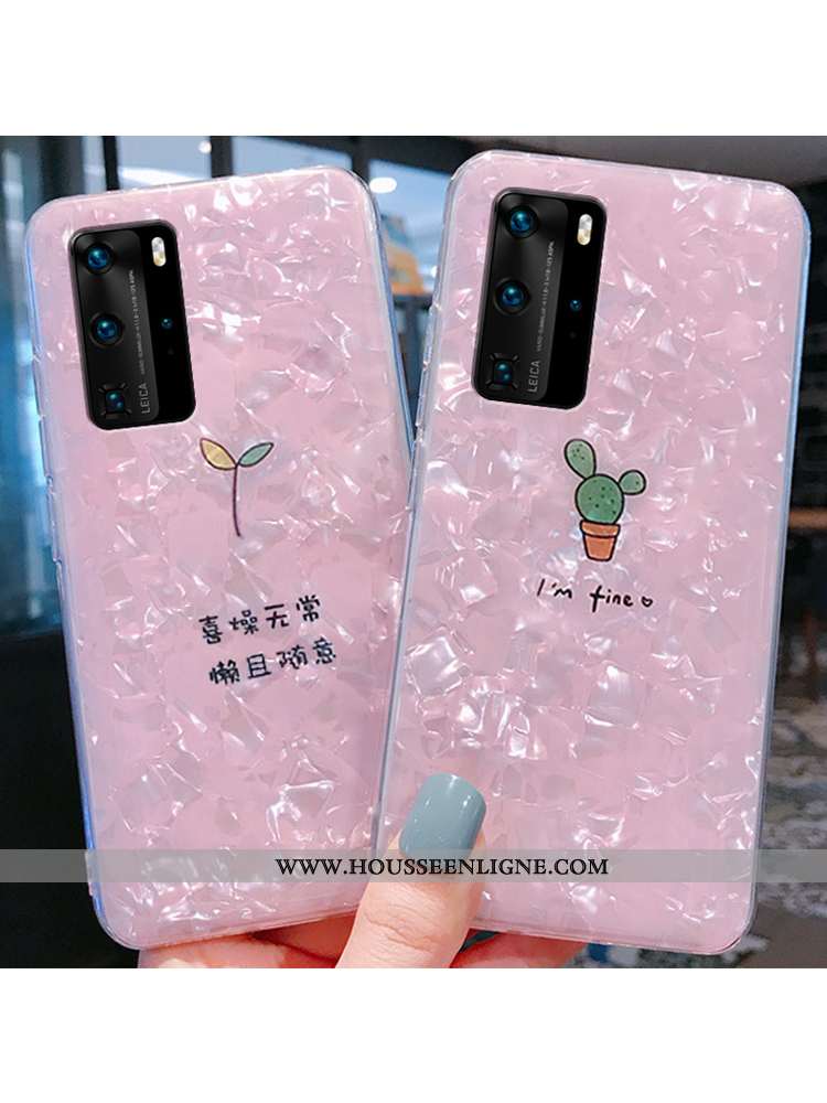 Housse Huawei P40 Ultra Tendance Coquille Coque Modèle Fleurie Rose Étui