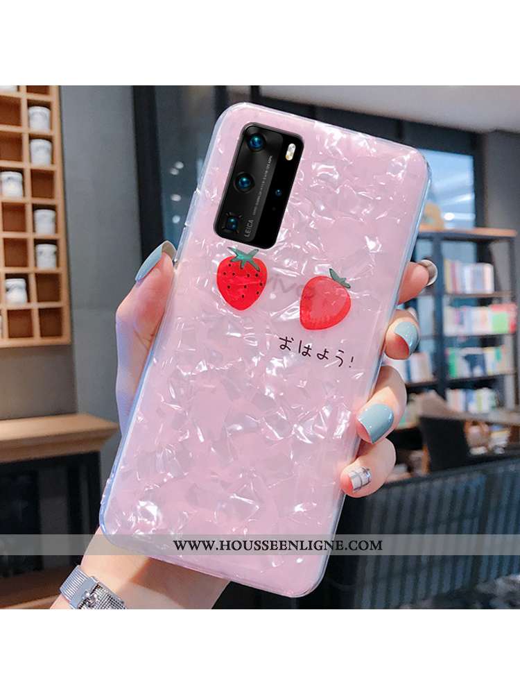 Housse Huawei P40 Ultra Tendance Coquille Coque Modèle Fleurie Rose Étui