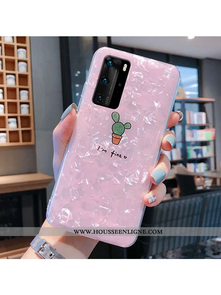 Housse Huawei P40 Ultra Tendance Coquille Coque Modèle Fleurie Rose Étui