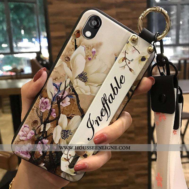 Housse Huawei Y5 2020 Créatif Fluide Doux 2020 Support Frais Coque Fleur Beige