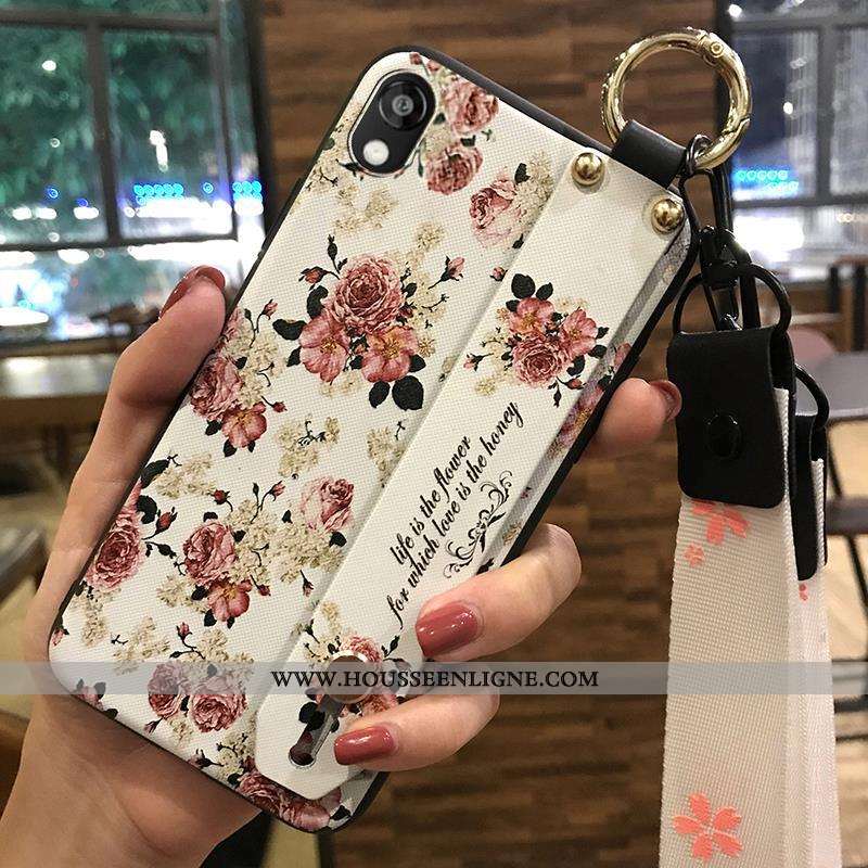 Housse Huawei Y5 2020 Créatif Fluide Doux 2020 Support Frais Coque Fleur Beige