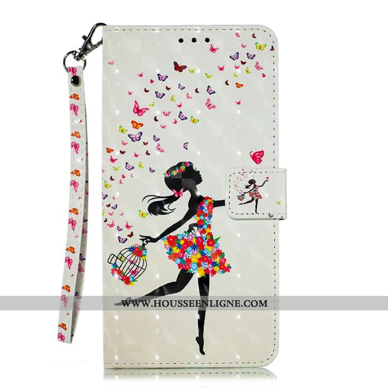 Housse Huawei Y5 2020 Cuir Protection Motif Blanc Animal Étui Téléphone Portable Blanche
