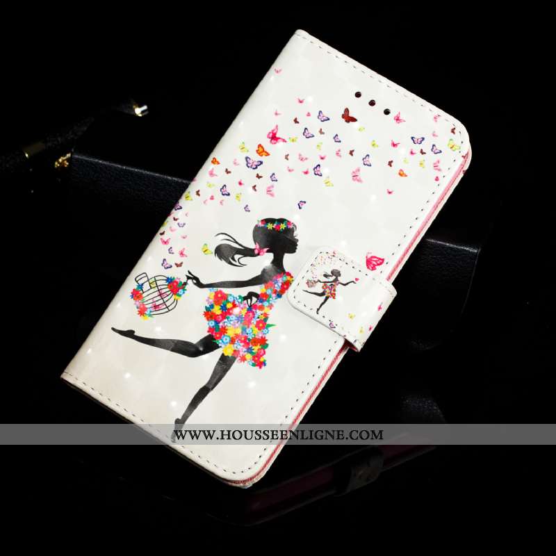 Housse Huawei Y5 2020 Cuir Protection Motif Blanc Animal Étui Téléphone Portable Blanche