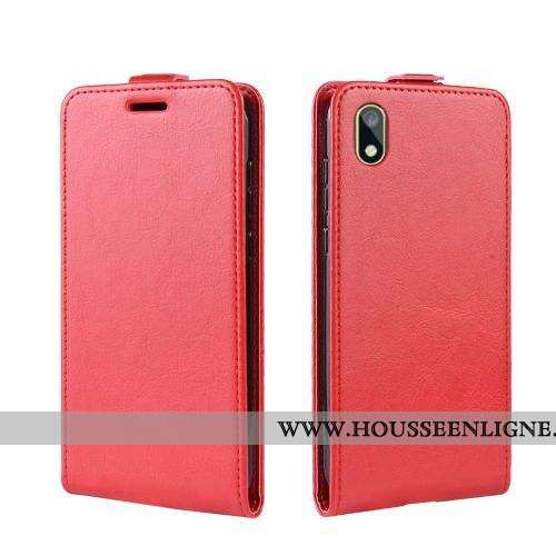 Housse Huawei Y5 2020 Cuir Rouge Incassable Coque Clamshell 2020 Étui