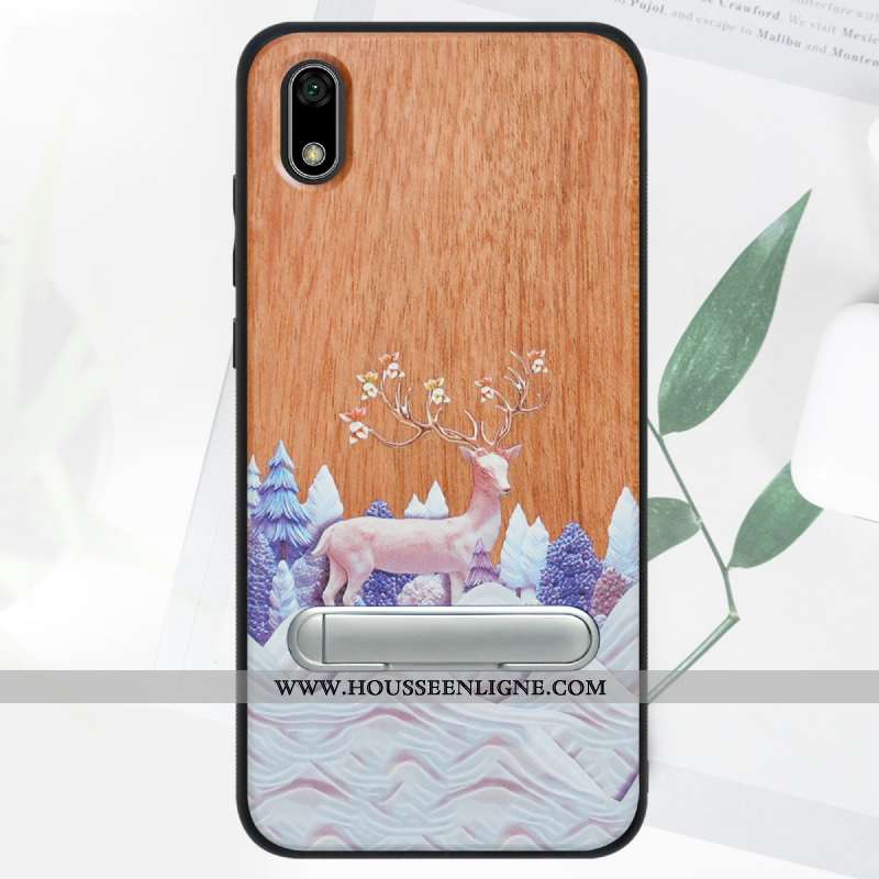 Housse Huawei Y5 2020 Protection En Bois Téléphone Portable Bleu 2020 Tout Compris Modèle Fleurie