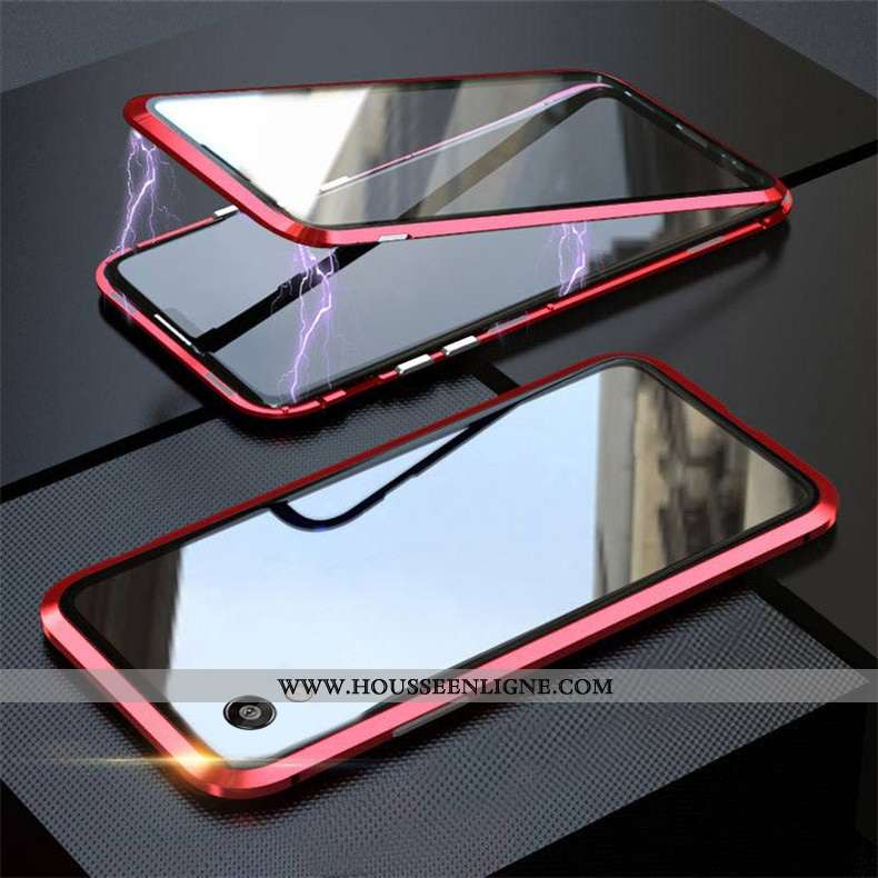 Housse Huawei Y5 2020 Protection Verre Simple Difficile Coque Magnétisme Rouge