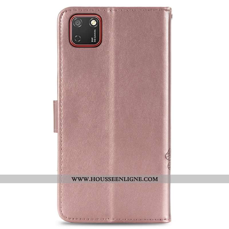 Housse Huawei Y5p Cuir Clamshell Étui Coque Rose Incassable Tout Compris