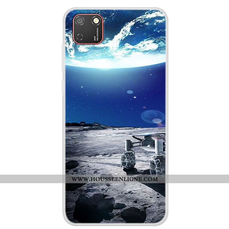 Housse Huawei Y5p Fluide Doux Protection Tendance Coque Étui Téléphone Portable Bleu