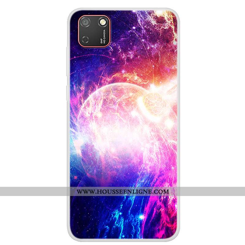 Housse Huawei Y5p Fluide Doux Protection Tendance Coque Étui Téléphone Portable Bleu