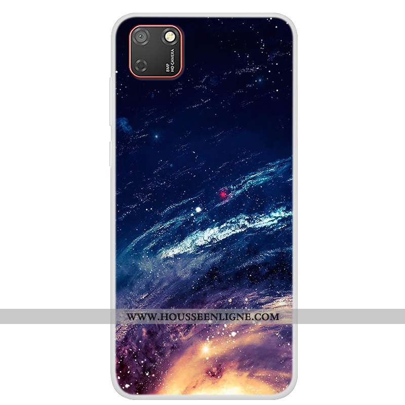 Housse Huawei Y5p Fluide Doux Protection Tendance Coque Étui Téléphone Portable Bleu