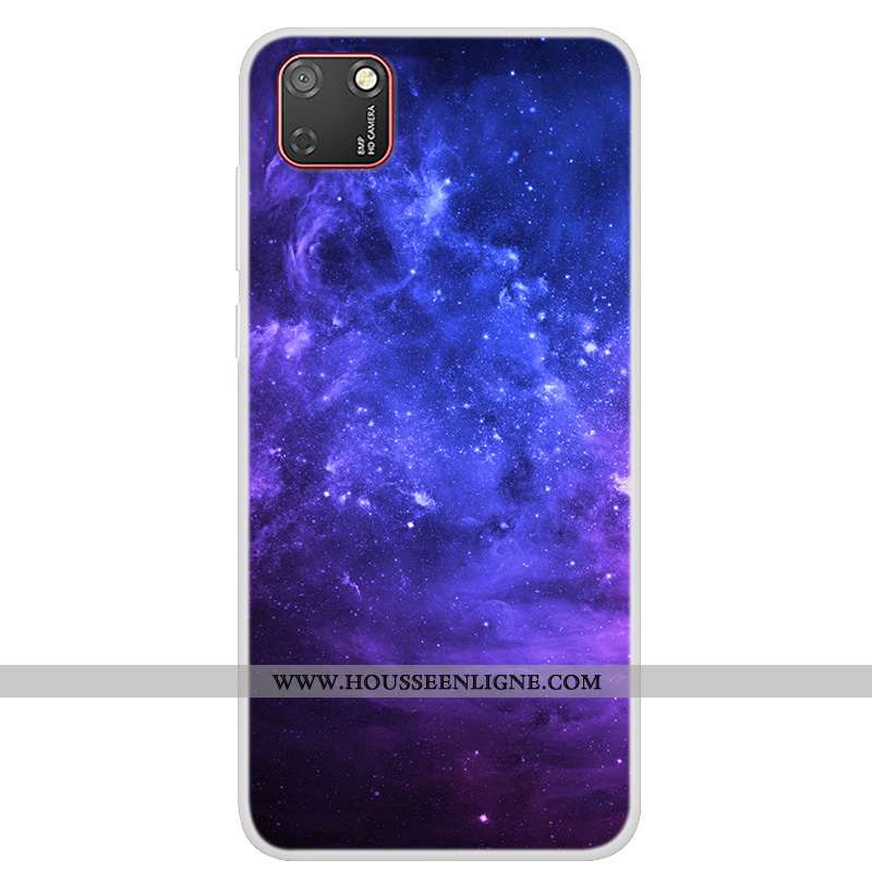 Housse Huawei Y5p Fluide Doux Protection Tendance Coque Étui Téléphone Portable Bleu