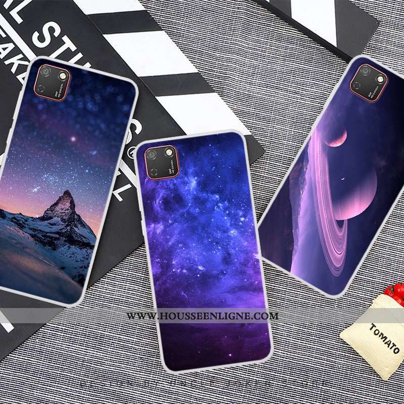 Housse Huawei Y5p Fluide Doux Protection Tendance Coque Étui Téléphone Portable Bleu