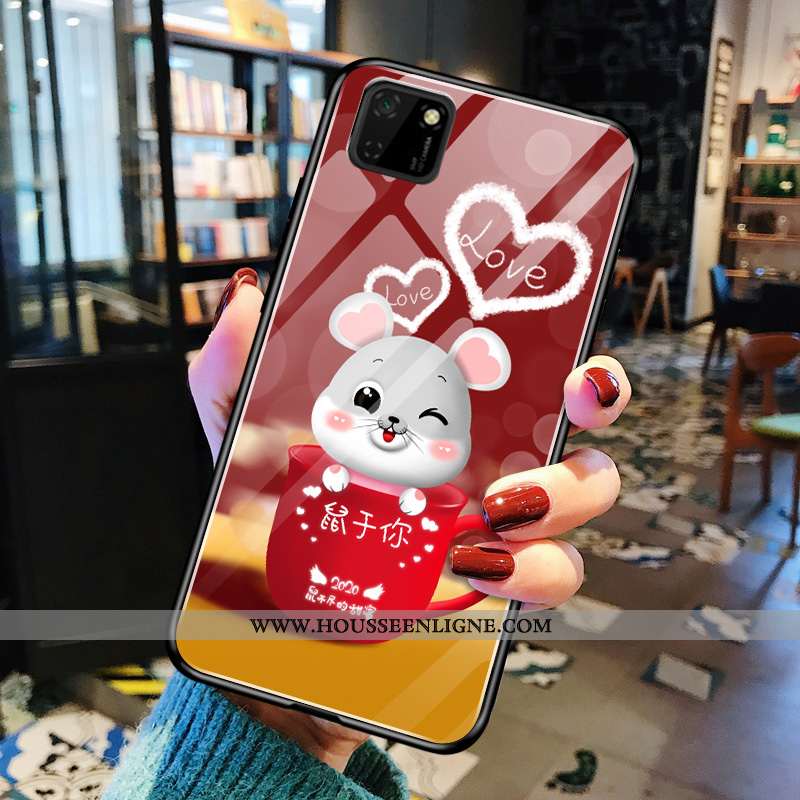 Housse Huawei Y5p Protection Verre Fluide Doux Légère Téléphone Portable Rouge Tout Compris