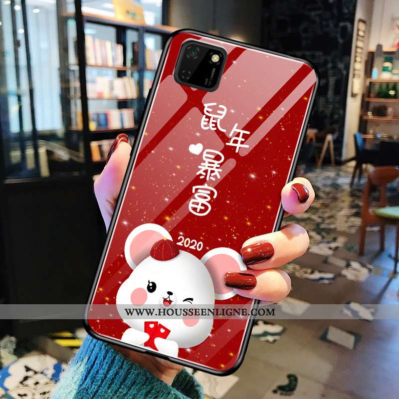 Housse Huawei Y5p Protection Verre Fluide Doux Légère Téléphone Portable Rouge Tout Compris