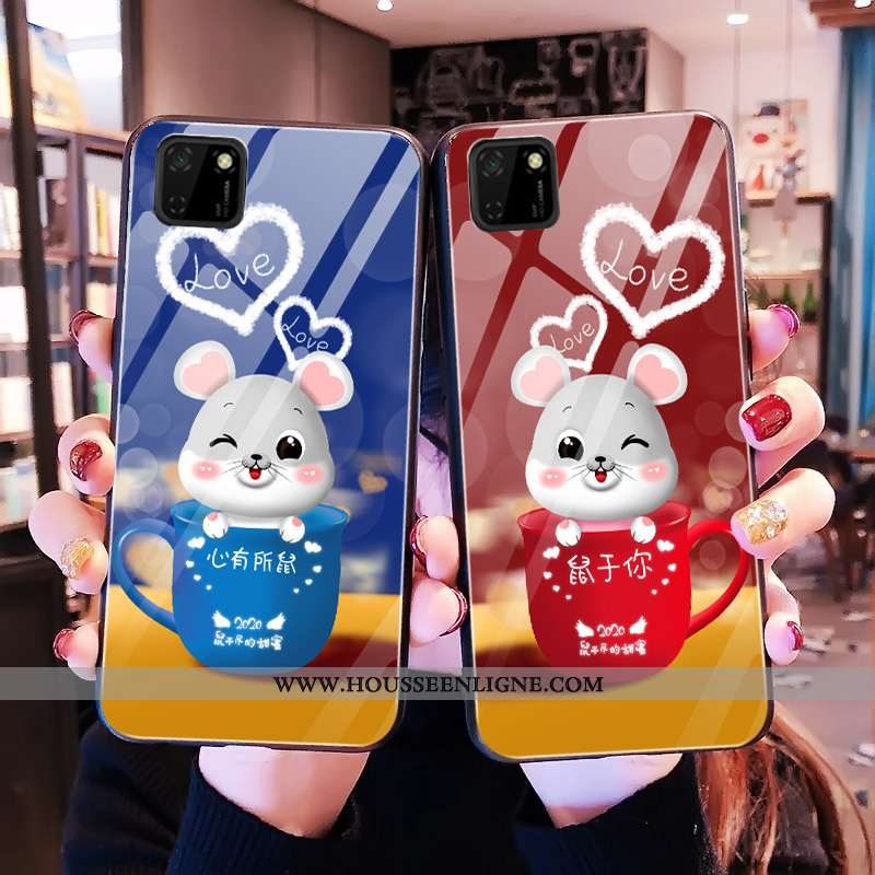 Housse Huawei Y5p Protection Verre Fluide Doux Légère Téléphone Portable Rouge Tout Compris