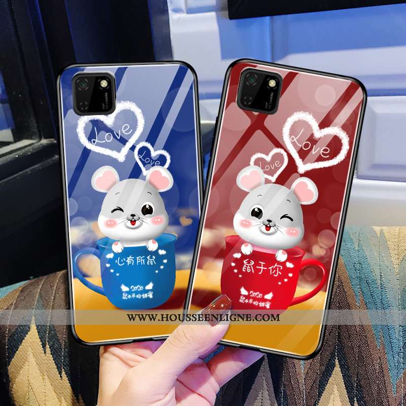 Housse Huawei Y5p Protection Verre Fluide Doux Légère Téléphone Portable Rouge Tout Compris