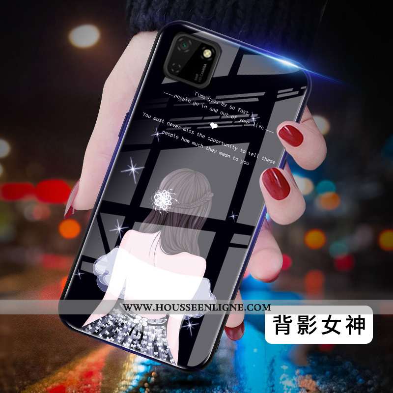 Housse Huawei Y5p Protection Verre Net Rouge Miroir Difficile Peinture Coque Bleu