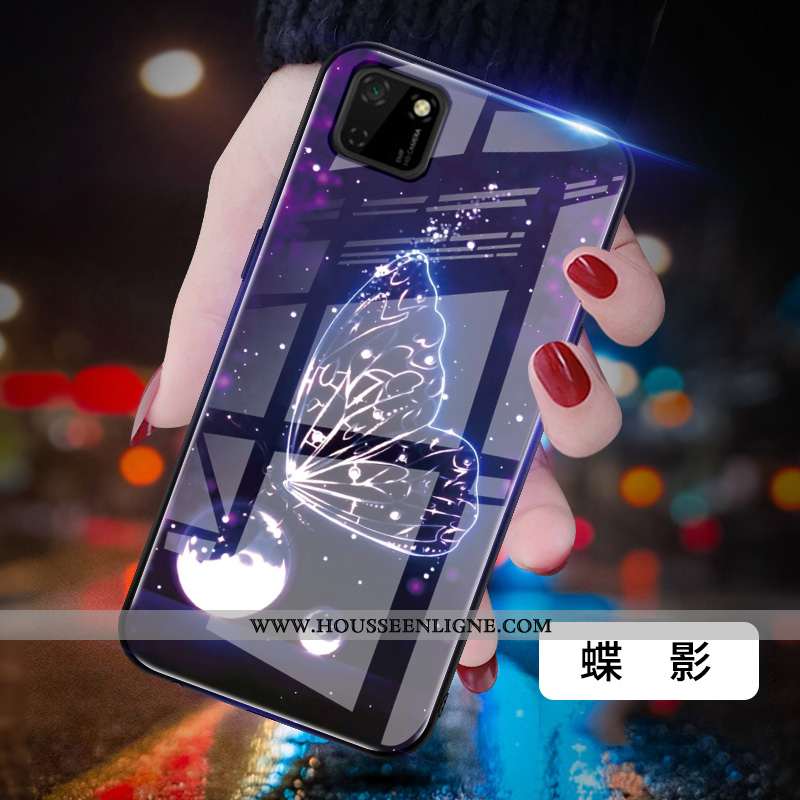 Housse Huawei Y5p Protection Verre Net Rouge Miroir Difficile Peinture Coque Bleu