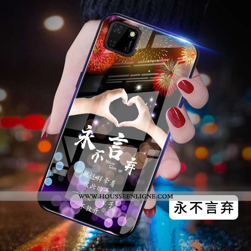 Housse Huawei Y5p Protection Verre Net Rouge Miroir Difficile Peinture Coque Bleu