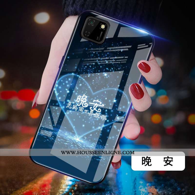 Housse Huawei Y5p Protection Verre Net Rouge Miroir Difficile Peinture Coque Bleu
