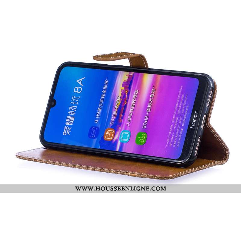 Housse Huawei Y6 2020 Cuir Protection Téléphone Portable 2020 Coque Nouveau Marron