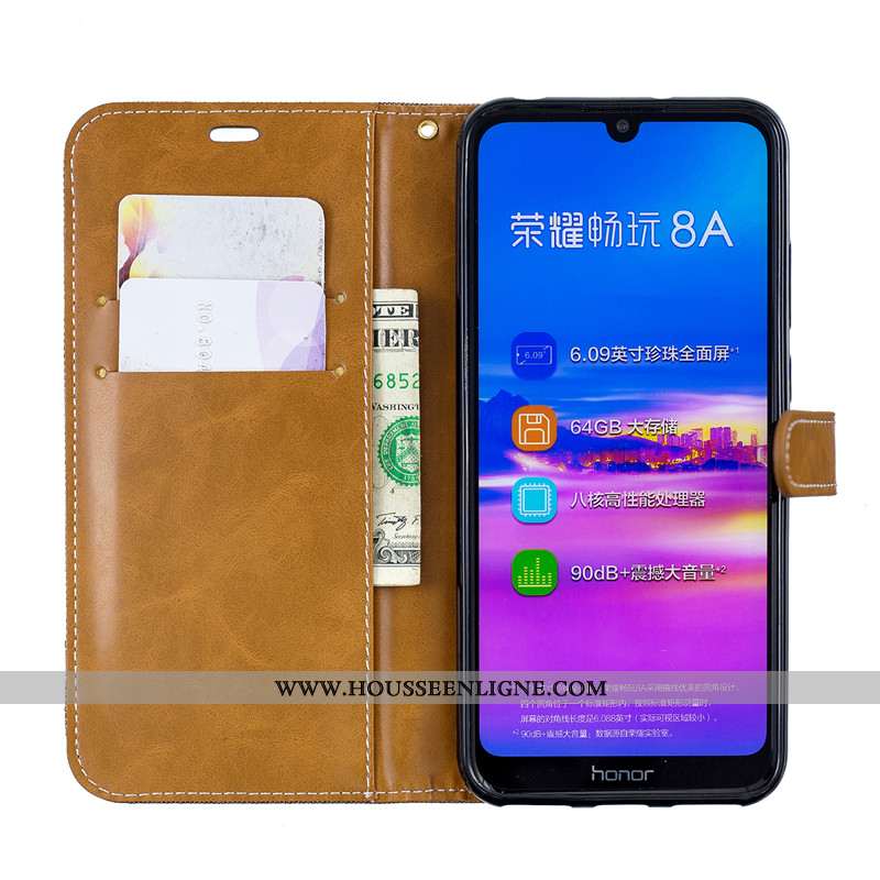 Housse Huawei Y6 2020 Cuir Protection Téléphone Portable 2020 Coque Nouveau Marron