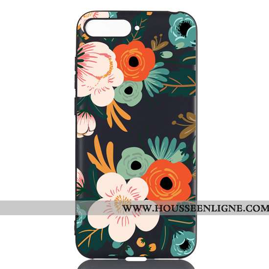 Housse Huawei Y6 2020 Délavé En Daim Dessin Animé Noir 2020 Pu Fluide Doux Coque