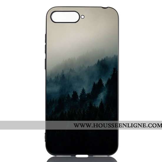 Housse Huawei Y6 2020 Délavé En Daim Dessin Animé Noir 2020 Pu Fluide Doux Coque