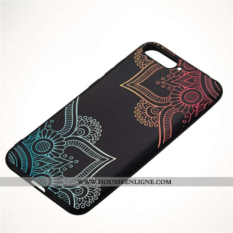 Housse Huawei Y6 2020 Délavé En Daim Dessin Animé Noir 2020 Pu Fluide Doux Coque