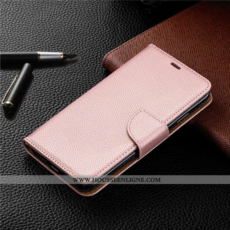 Housse Huawei Y6 2020 Portefeuille Cuir Carte Rose Coque Téléphone Portable