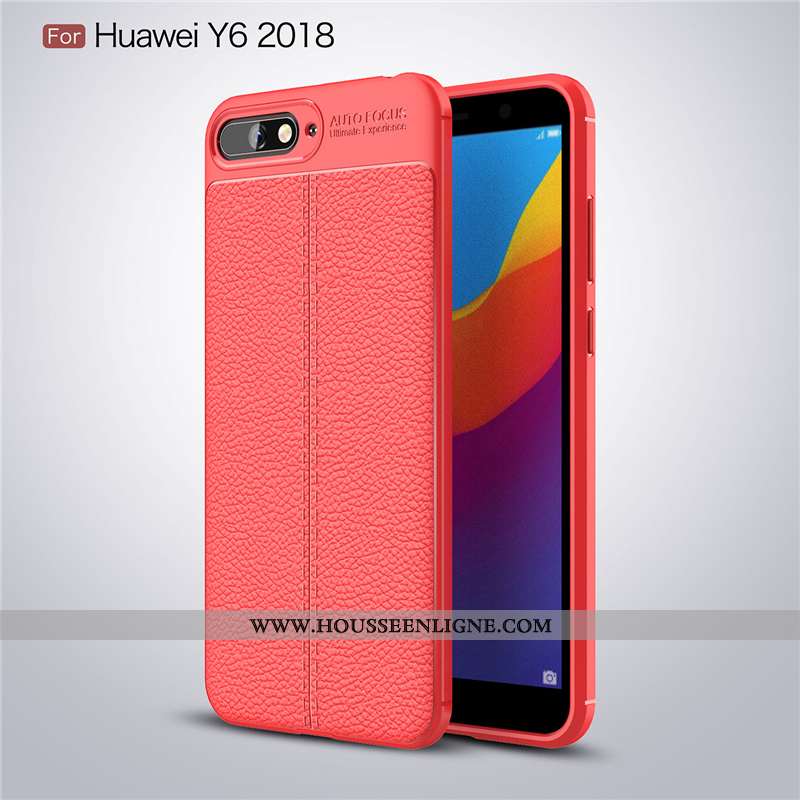 Housse Huawei Y6 2020 Tendance Cuir Bleu Marin Étui Incassable Coque Silicone Bleu Foncé