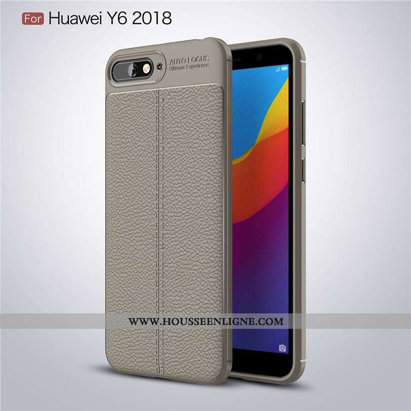 Housse Huawei Y6 2020 Tendance Cuir Bleu Marin Étui Incassable Coque Silicone Bleu Foncé