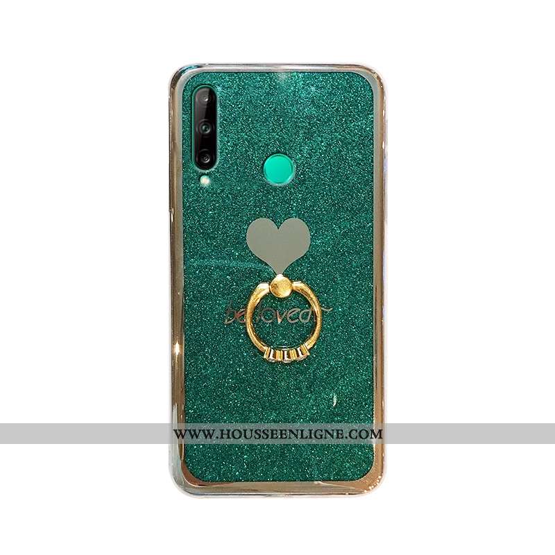 Housse Huawei Y6p Créatif Tendance Coque En Silicone Net Rouge Incassable Amour Verte