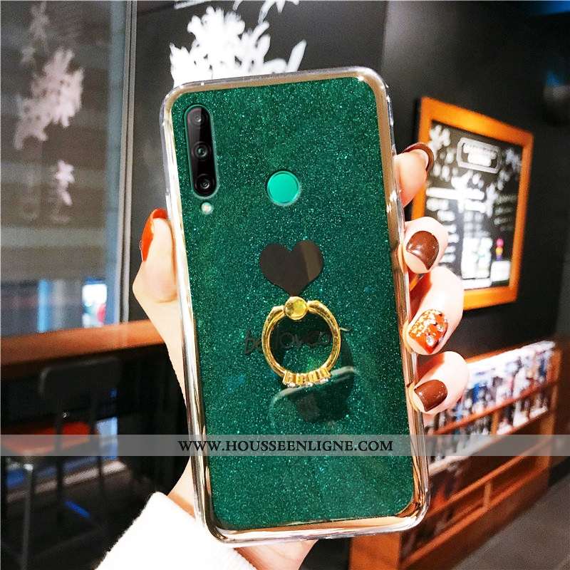 Housse Huawei Y6p Créatif Tendance Coque En Silicone Net Rouge Incassable Amour Verte