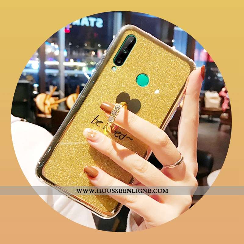 Housse Huawei Y6p Créatif Tendance Coque En Silicone Net Rouge Incassable Amour Verte