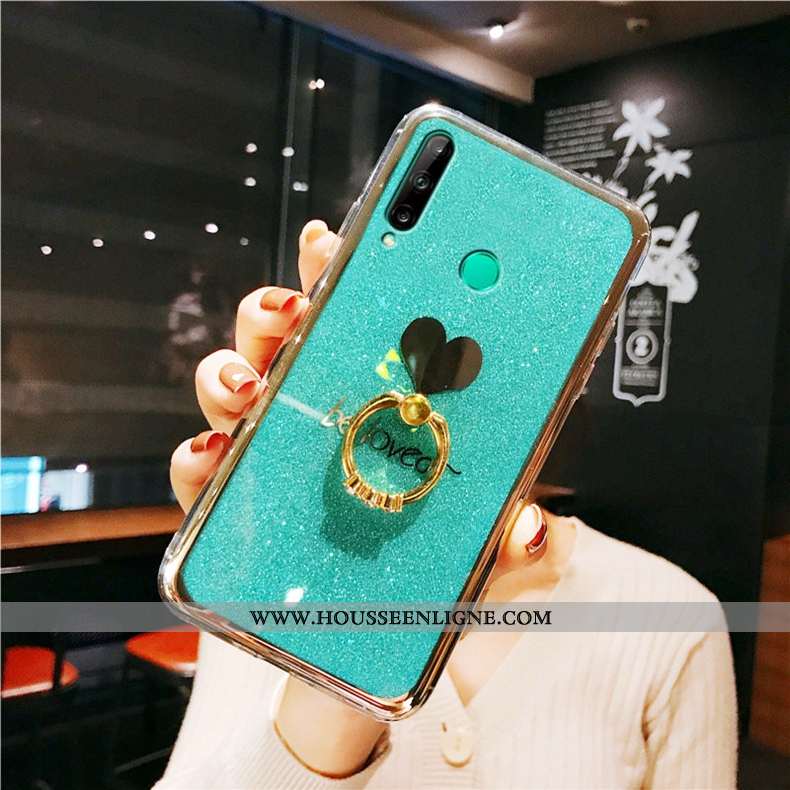 Housse Huawei Y6p Créatif Tendance Coque En Silicone Net Rouge Incassable Amour Verte