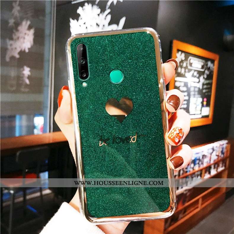 Housse Huawei Y6p Créatif Tendance Coque En Silicone Net Rouge Incassable Amour Verte