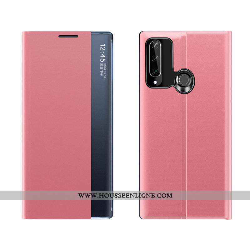 Housse Huawei Y6p Cuir Protection Téléphone Portable Coque Clamshell Incassable Windows Bleu