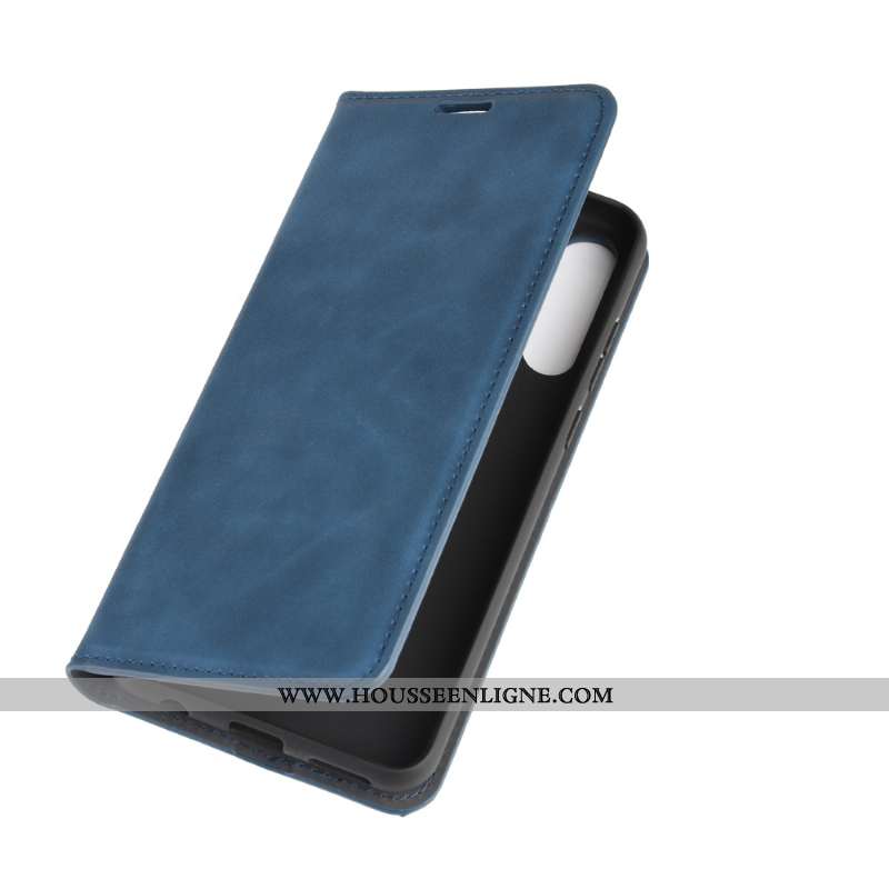 Housse Huawei Y6p Cuir Protection Étui Coque Téléphone Portable Clamshell Bleu