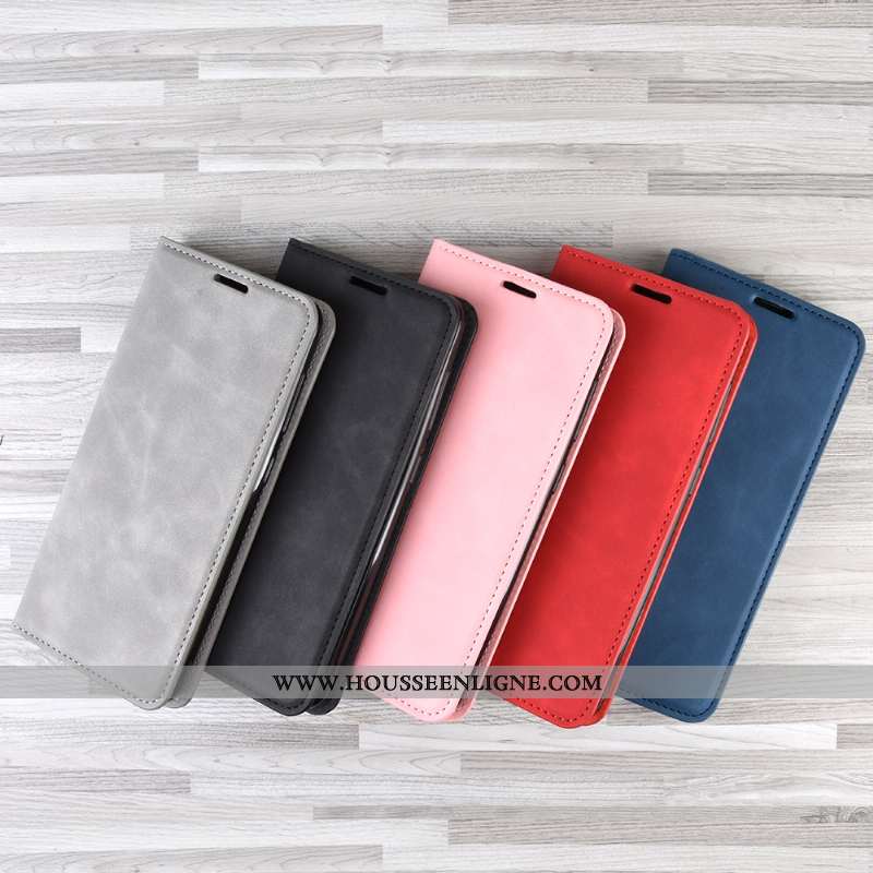Housse Huawei Y6p Cuir Protection Étui Coque Téléphone Portable Clamshell Bleu