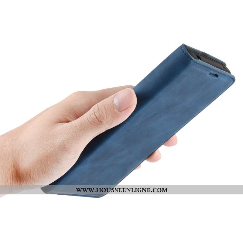 Housse Huawei Y6p Cuir Protection Étui Coque Téléphone Portable Clamshell Bleu