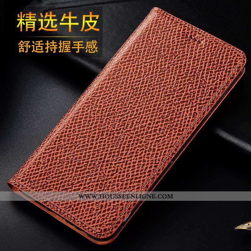 Housse Huawei Y6p Cuir Véritable Modèle Fleurie Protection Étui Incassable Coque Rouge