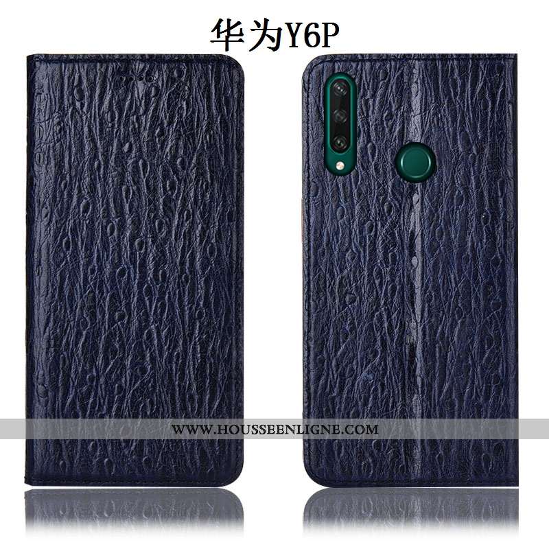 Housse Huawei Y6p Cuir Véritable Protection Incassable Téléphone Portable Oiseau Étui Tout Compris B