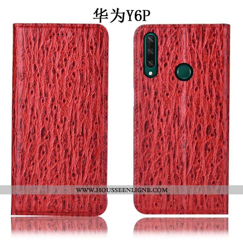 Housse Huawei Y6p Cuir Véritable Protection Incassable Téléphone Portable Oiseau Étui Tout Compris B