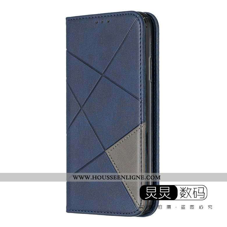 Housse Huawei Y6p Protection Cuir Gris Clamshell Coque Téléphone Portable Étui