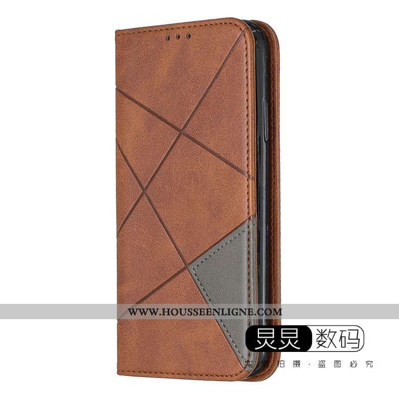 Housse Huawei Y6p Protection Cuir Gris Clamshell Coque Téléphone Portable Étui