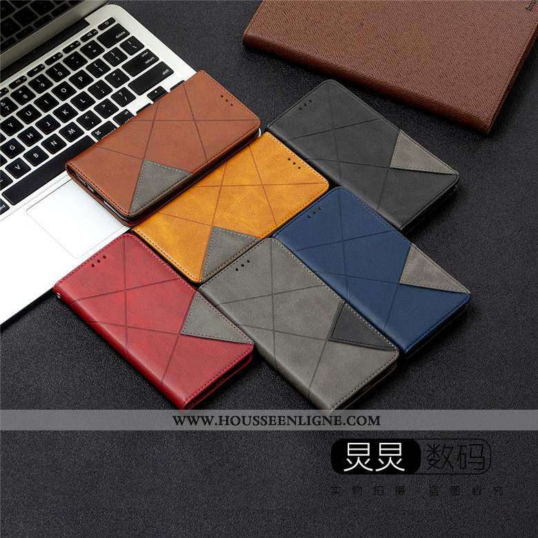 Housse Huawei Y6p Protection Cuir Gris Clamshell Coque Téléphone Portable Étui