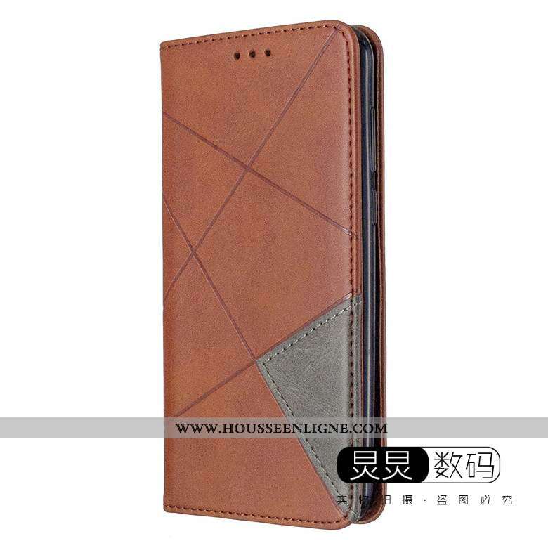 Housse Huawei Y6p Protection Cuir Gris Clamshell Coque Téléphone Portable Étui
